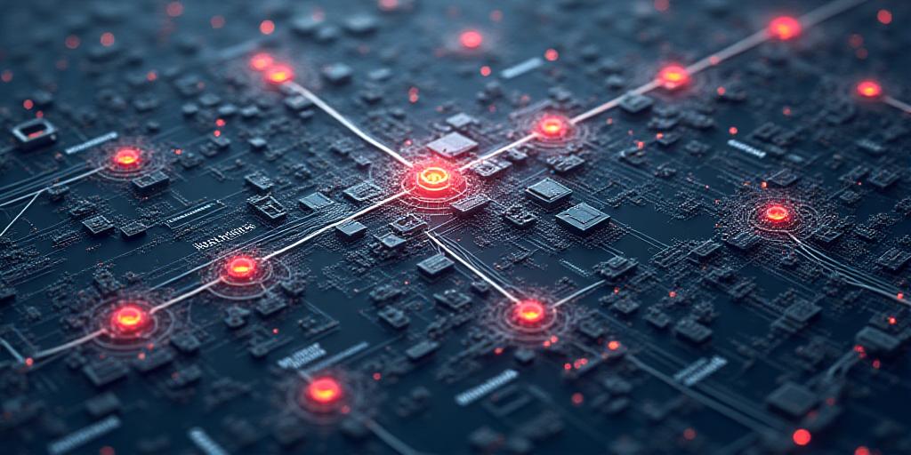 Detailed network topology map with data flow
